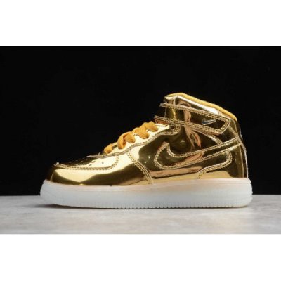 Nike Çocuk Air Force 1 Mid Wb Metal Altın Kaykay Ayakkabı Türkiye - 384QYG9E